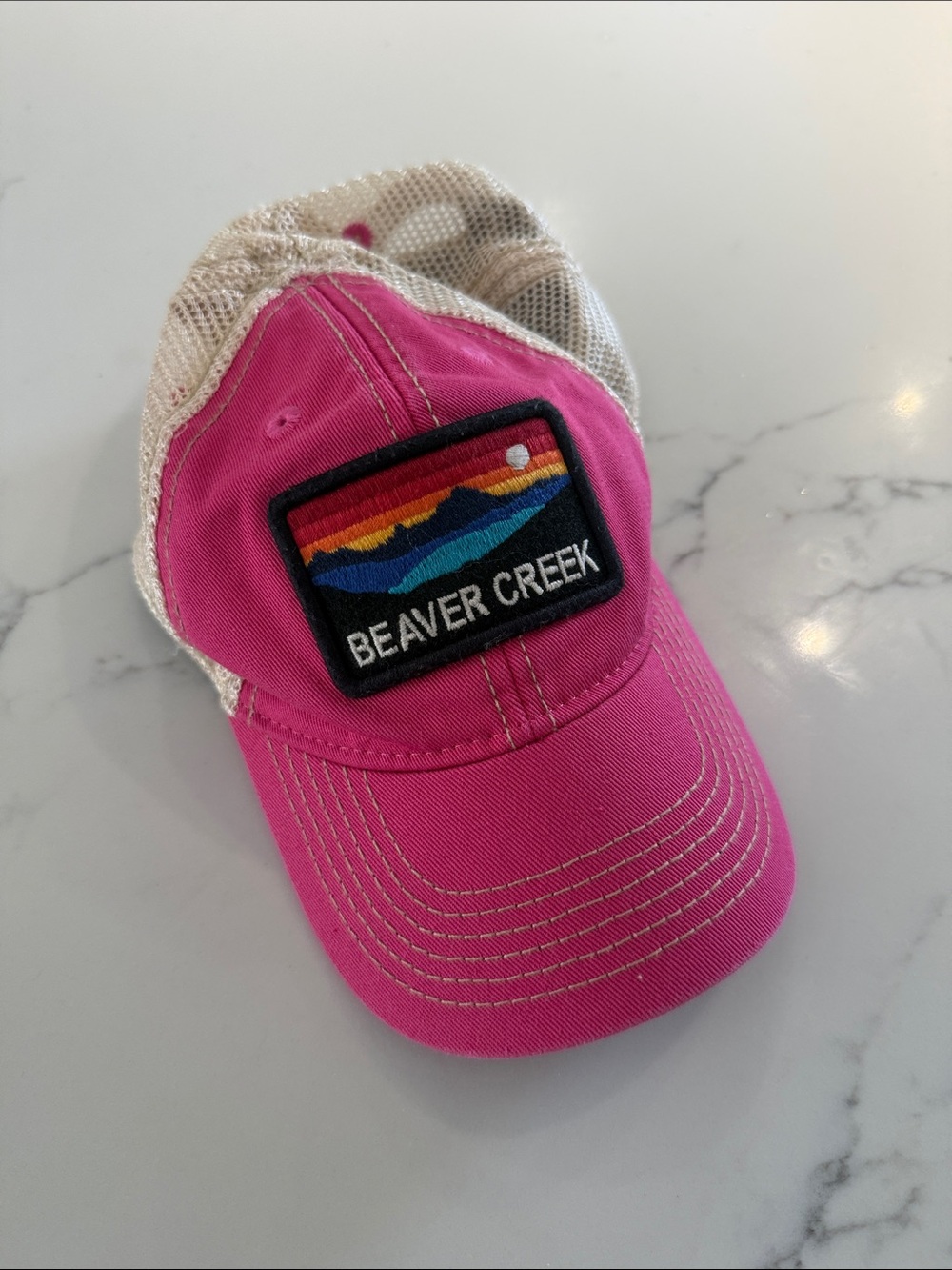 Legacy Kids Beaver Creek Patch Cap in Bright Pink and Cream